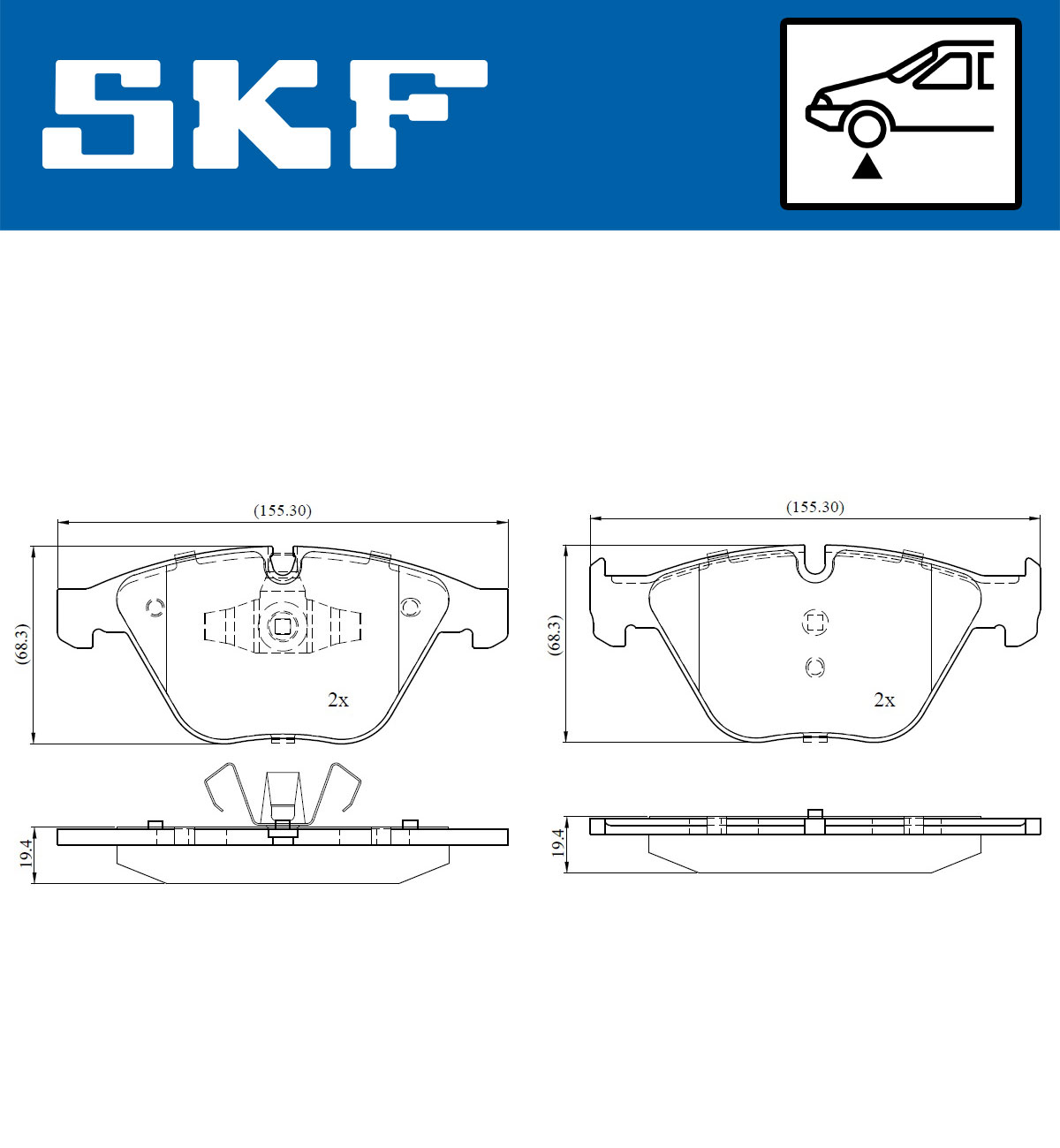 Set placute frana,frana disc VKBP 80159 SKF